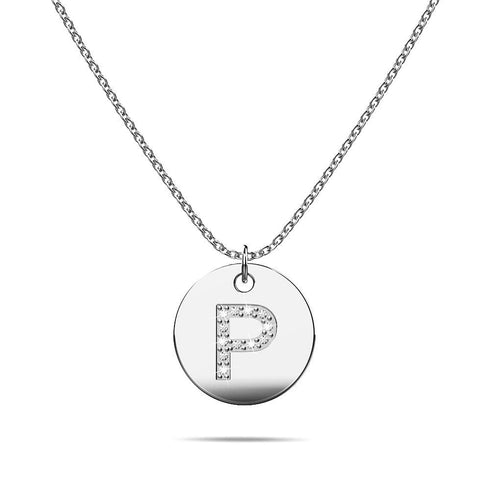 Initials Fabulous Alphabet Letter Necklace White Gold Layered Steel Jewellery